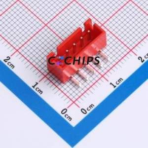 WAFER-XH2.54-5PWZ-R62 Wire-to-Board Pin Header Bent Lead Through Hole,P=2.54mm Connector 1x5P 2.5mm Right Angle Insert XH - Product Image 1