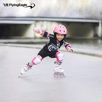 Patins à roulettes pour enfants Flying Eagle Nadia, chaussures fantaisie pour débutants, patins à fleurs plats pour garçons et filles, taille réglable en cinq tailles