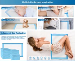 OEM Fabrika Süper Emici Tek Kullanımlık Yetişkin Alt Açma Bezleri 60x90cm Su Geçirmez Çarşaf Havlu Hamuru Hemşirelik Matı İnkontinans Bakımı İçin - Product Image 6