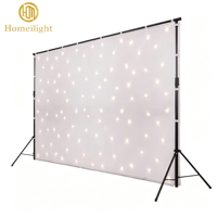 Lumières de scène LED Star ignifuges DMX512 Rideau Tout blanc Lumière scintillante pour mariage Événements d'église Toile de fond