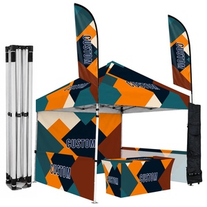 Gazebo commercial de marque 3x3m, imprimé sur mesure, tissu Oxford 600D, structure en aluminium robuste, tente de stand de vente - Product Image 1