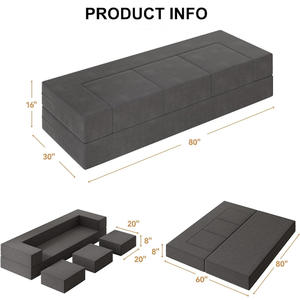 <span class=keywords><strong>Sofá</strong></span> Modular de PU Tipo Tofu, Superventas, Compresión al Vacío, Combinable, Transformable, <span class=keywords><strong>Sofá</strong></span> Cama <span class=keywords><strong>Plegable</strong></span> con <span class=keywords><strong>Reposapiés</strong></span> - Product Image 3