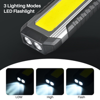 Lampe torche LED de camping en plastique ABS rechargeable USB pour jardin extérieur Lampes de poche de travail