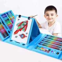 Ensemble de papeterie de dessin de 208 pièces, stylos à aquarelle et crayons, ensembles d'art, cadeau de dessin, fournitures artistiques, ensemble de peinture et de dessin portable