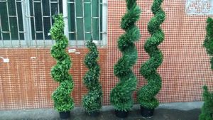 Atacado grande árvore de boxwood artificial espiral, grande planta milanesa artificial para ambientes internos e externos - Product Image 5