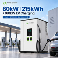 Solution de stockage de batteries solaires et de recharge de véhicules électriques JApower 80KW 215KWH avec chargeur DC 160KW tout-en-un, onduleur hybride Solis