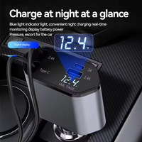 Chargeur de voiture rétractable PD rapide 45W, super rapide, double câble USB, 2 ports USB, matériau ABS, adaptateur de chargeur de voiture Xowo