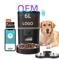 Distributeur automatique de nourriture pour animaux de compagnie 6L avec télécommande via application, pour chiens et chats, distributeur de nourriture sèche, distributeur intelligent de nourriture pour animaux de compagnie avec Wifi