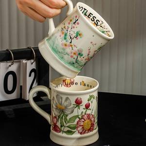 Taza de Cerámica Premium Estilo Pintura al Óleo Retro con Diseño de Campanilla, Taza de Café para <span class=keywords><strong>Mujeres</strong></span>, Hogar y Oficina - Product Image 5