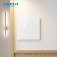 Interrupteur mural tactile standard UE 1 bouton 2 voies avec variateur de lumière compatible fil sous tension/neutre pour éclairage domestique sécurisé