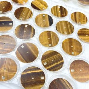 OEM ODM Customized 28.5mm <b>watch</b> Dials Sterile Natural Yellow Tiger's Eye Stone Dial High Quality NH35 No Date SW200 ETA2824 9015 - Product Image 4