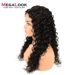 Rambut dalam gelombang Humain 4X4 renda depan wig di Dubai Malaysia Dropshipping 32 inci cahaya panjang renda Swiss coklat 2 tahun