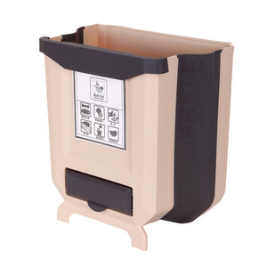 Kitchen Compost Bin for Counter Top or Under Sink, Hanging Small Trash Can with Lid Mountable Indoor Compost Bucket, Coffee