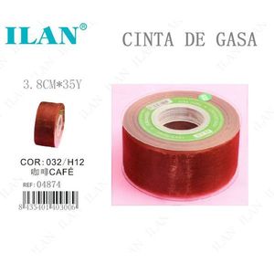Nastro Gasa ILAN 3,8 cm 35Y colore caffè per artigianato e decorazioni - Product Image 3