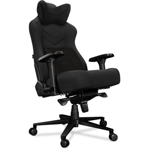 Chaise de jeu E-Sports en cuir moulé haute densité, tissu <span class=keywords><strong>noir</strong></span>, grande <span class=keywords><strong>et</strong></span> haute, avec coussin en mousse à mémoire de forme en velours - Product Image 1
