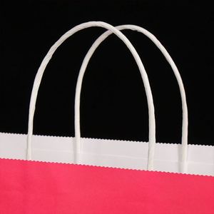 Wholesale Custom White Kraft Paper Bags- Personalized Logo Shopping Bags with Twisted Handles - Product Image 5