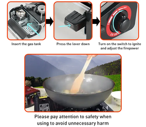 Réchauds de camping en plein air cuisson brûleur simple au propane <span class=keywords><strong>butane</strong></span> coupe-vent Portable Camping randonnée brûleur en métal cuisinière à gaz <span class=keywords><strong>butane</strong></span> - Product Image 5