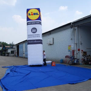KeepFuns - Pilar Publicitario Inflable Personalizado Estilo <span class=keywords><strong>Lidl</strong></span>, Columna Inflable Impresa por 4 Lados para Supermercados y Comercios Minoristas - Product Image 1