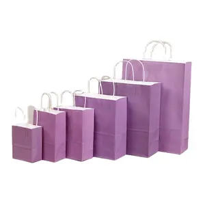 China Factory Supply Cheap Recycled Custom Logo Printed Grocery Shopping Packaging Brown Kraft Paper Bag With Handles