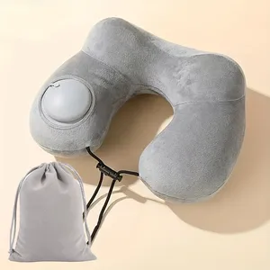 Almohada de Viaje Inflable Portátil en Forma de U, Cojín de Soporte para el Cuello Multiusos para Avión, Oficina, Siesta al Aire Libre - Product Image 3
