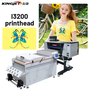 DTF printer i3200 pencetak garmen datar 3d kaus pakaian imprimano dtf pengocok dan pengering dtg mesin cetak kaus