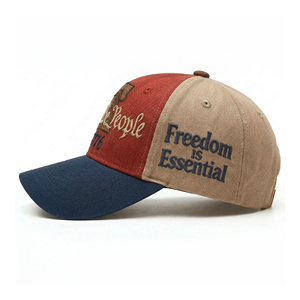 Gorra de Béisbol Deportiva Vintage de 5 Paneles, Bicolor, con Logotipo Bordado Personalizado, de Alta Calidad, Estilo Desgastado, Unisex, de Algodón Lavado - Product Image 3