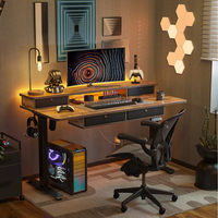 Bureau électrique réglable en hauteur Offre Spéciale, table d'ordinateur avec 4 tiroirs, bureau d'étude de chambre pour enfant, marron