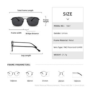 Nouvelles lunettes de soleil carrées pour hommes, monture intégrale, verres polarisés TAC, charnières à ressort durables, pour adultes - Product Image 4