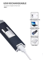 Mini allume-barbecue Portable Rechargeable par USB briquet électrique sans flamme coupe-vent étanche Protection contre la mise hors tension automatique