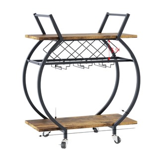 Carrito de hierro forjado simple, multifuncional, fácil de usar, con ruedas, carrito de comida portátil, adecuado para restaurantes transfronterizos - Product Image 5