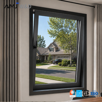 Ventana Abatible y Giratoria Resistente a Huracanes, Ventanas de Aluminio con Doble Acristalamiento Templado para Casas Costeras
