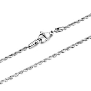 <b>Titanium</b> Steel Twisted <b>Chain</b> Clavicle Necklace 2.4mm Wide 60cm Long Fashion Layered Necklaces - Product Image 5