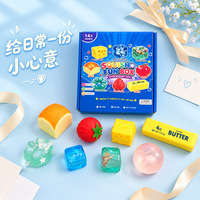 Jouets SQUISHY CRUNCHY, ensemble de 6 blocs de construction alimentaires simulés, jouets malléables pour soulager le stress, idéal pour la promotion