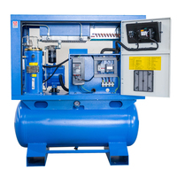 Kompresor Udara 7.5KW Tipe Sekrup Stasioner Tanpa Oli Senyap Frekuensi Variabel 4-in-1 Tangki Penyimpanan Pengering Filter Motor Mesin