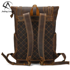 Sac à dos rétro pour homme Andong, sacs à dos en cuir Crazy Horse, cuir de vache véritable - Product Image 4