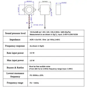 31*28Mm 2831 düşük frekans küçük bas boynuz hoparlör ünitesi elektronik cihaz için Electronic 3W kutu hoparlör