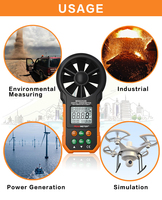 Anémomètre numérique portable professionnel PEAKMETER PM6252B, mesure de la vitesse du vent et du débit d'air, résolution 0,01 m/s, 0,8 m/s-5900 pieds/m