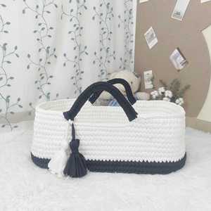 Panier de rangement ovale en coton tressé pour <span class=keywords><strong>lit</strong></span> de bébé, idéal pour le change de couches des nouveau-nés – Direct Usine - Product Image 6