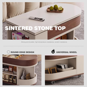 New Multi-Functional Living Room Sofa Moving <strong>Side</strong> <strong>Table</strong> Small Unit Rotating <strong>Storage</strong> Wheeled Cart BN-2491 - Product Image 3
