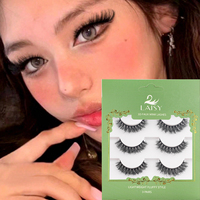 3 paires de faux cils 3D en faux vison - Cils naturels légers et moelleux pour un usage quotidien HT
