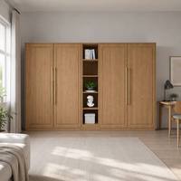 Lit Murphy moderne pliable et réglable Illusion Murphy avec structure en bois et en acier, tailles Full/Queen/King