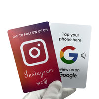 En gros 13.56mhz Étanche PVC Programmable Instagram Récompense Plaque NFC google Review Card Adhésif
