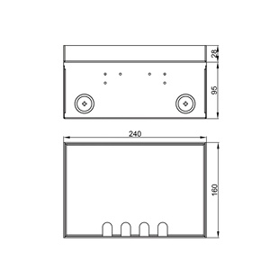 Caja de Piso Empotrada de Acero Inoxidable para Materiales de Piso de Mármol con Tomas de Corriente para Sistemas de Audio y Video - Product Image 6