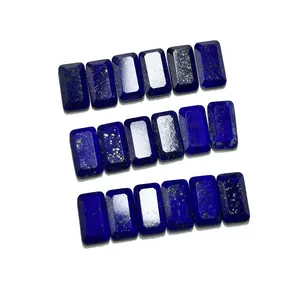 Natuurlijke Donkerblauwe Lapis Lazuli Rechthoek Facet Steen Voor Hanger Sieraden