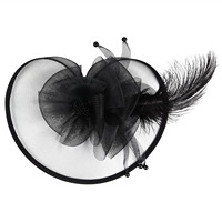 Serre-tête polyvalent en maille faite à la main avec plumes, nœud et motif floral, accessoire de cheveux pour femme, perles, idéal pour les fêtes - Bestseller transfrontalier