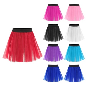 Falda de tul para niñas, falda tutú en capas, línea A, hasta la rodilla, falda de malla para fiesta, disfraz de baile rave, actuación en escenario, personalizada - Product Image 1