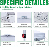 Carpas Plegables Blancas para Exteriores de Nuevo Estilo 2x2 2x3 3x3 3x4 3x4.5 3x6, Precio de Fábrica para Eventos, Ferias Comerciales y Fiestas