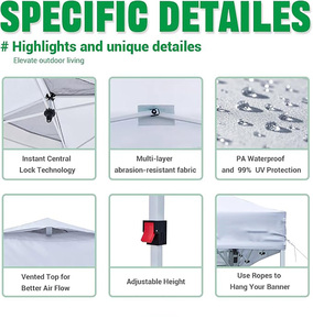 Nouvelles tentes pliantes blanches d'extérieur 2x2, 2x3, 3x3, 3x4, 3x4.5, 3x6 pour événements, prix d'usine pour fêtes et salons professionnels - Product Image 2
