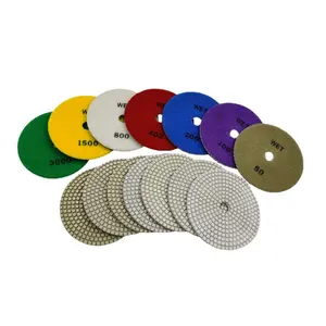 Stone Polishing 4 Inch Quick Brightening Wet Use Resin Polish Pads For Stone Polishing Pads