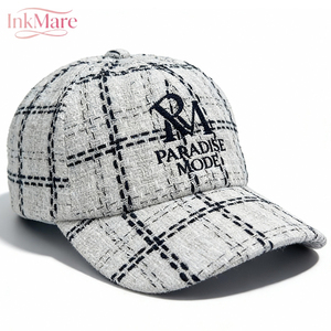 Gorra de Béisbol Unisex Otoño Invierno, Diseño Retro a Cuadros Blanco y Negro, Gorra Personalizada de 6 Paneles, Estilo Pintor, para Mujer - Product Image 5